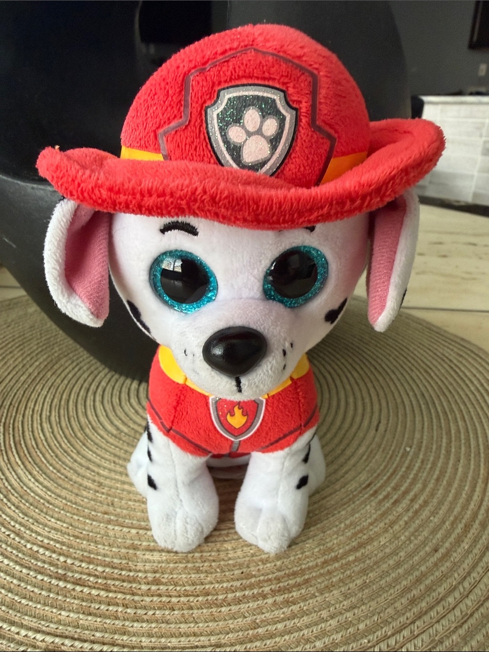 Paw Patrol Marshall 7" TY Plush with Red Hat and Blue Eyes